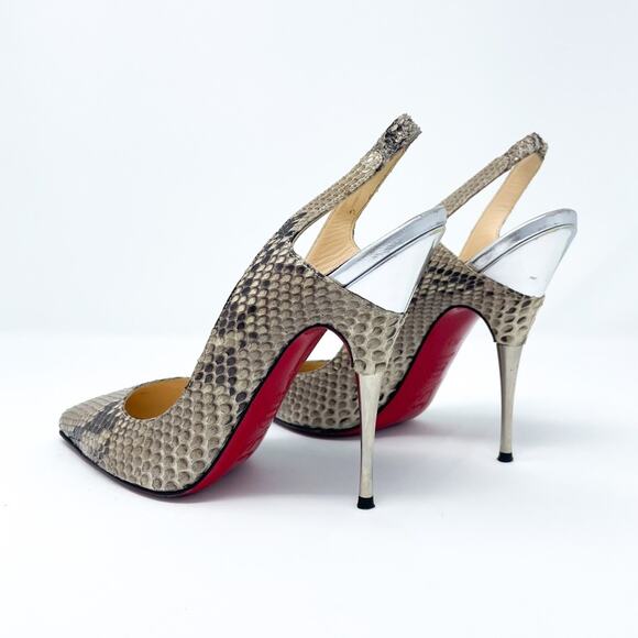 Christian Louboutin Twistochat Python Slingback 120 Heels EU 36.5 - Picture 4 of 7